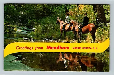 Mendham NJ-New Jersey General Banner Greeting Autumn C1974Postcard • $7.99