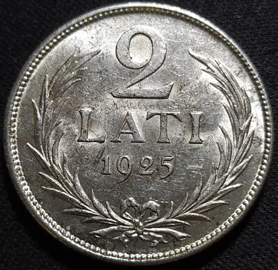 Latvia 2 Lati 1925 BU UNC SILVER BEST • $20