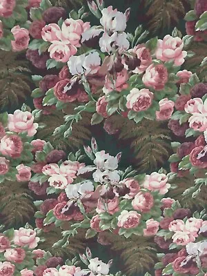 Vintage Handmade Cotton Rectangular Tablecloth Burgundy 72x88  Floral Pattern • $19.99