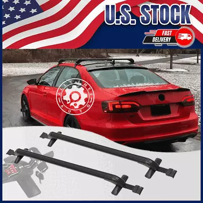 For VW For Jetta MK5 MK6 MK7 Top Roof Rack Cross Bars Luggage Carrier W/Lock CT • $76.95