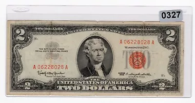 1963 $2 Red Seal Two Dollar Bill  Vintage Us Banknote Legal Tender Note 327 • $14.99