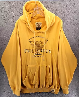 VINTAGE Cabelas Hoodie Mens Size Large Yellow Sweatshirt Field Duty 1961 Hunting • $16.98