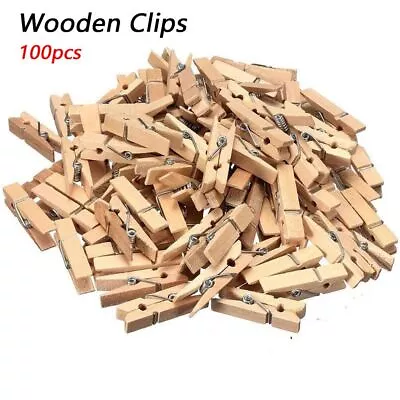 Airer Dry Line Wooden Clothespin Clothes Pegs Pine Photo Paper Pegs Wood Clips • $7.82