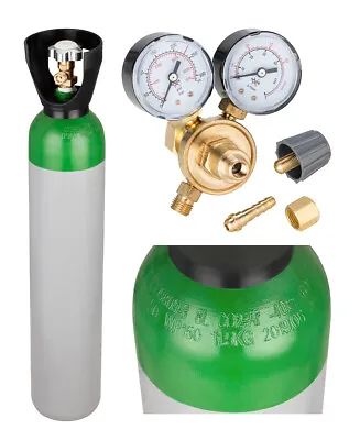 Argon/CO2 MIX Full Gas Bottle 8L 150 Bar MIG TIG Welding Cylinder+Gas Regulator! • £169.99