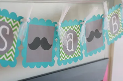 Mustache Bash Baby Shower Or Birthday Chevron  Little Man  Or  Its A Boy  Banner • $26