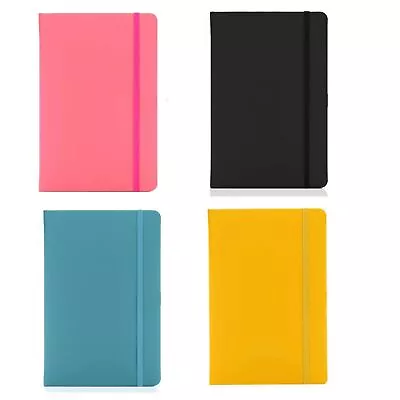 A5 Notebook Hardback Ruled Lined Notebook PU Leather Premium Notepad Notes Book • £3.99