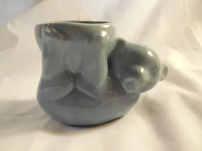 Vintage Morton Blue Bear Art Pottery Vase Planter 3 1/4  • $10.64