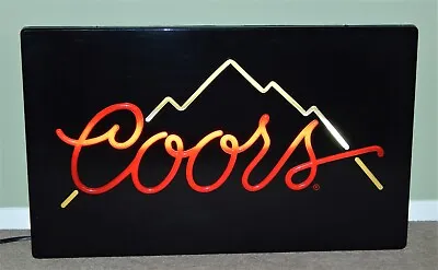Vintage Coors Beer Lighted Bar Sign Large Light Up Neon Style Rocky Mountains • $75