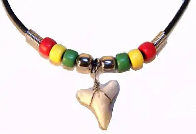 $14.94 • Buy 6 RASTA BEADED SHARK TOOTH NECKLACE Jewelry JL459 Bead Necklaces Sharks Teeth