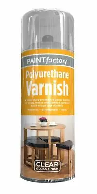 Polyurethane Clear Varnish Aerosol Spray Paint Gloss Acrylic Wood Metal 400ml • £8.95