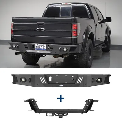 Rear Bumper + Standard Trailer Tow Hitch 2  Class Fit 09-14 Ford F-150 Steel • $699.68