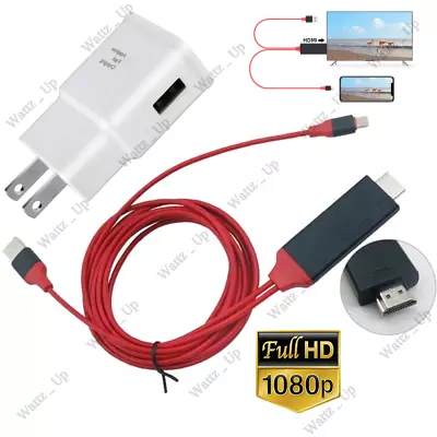 1080P HDMI Mirroring AV Cable Phone To TV HDTV Adapter For IPhone 14 13 12 8 7 6 • $11.45