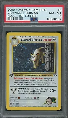$13.50 • Buy Pokemon Giovanni's Persian Gym Challenge 1st Edition Holo Rare #8 PSA 8 -157T1