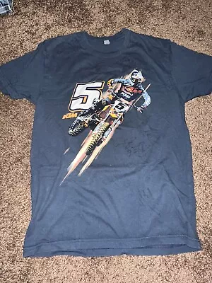 Ryan Dungey #5 T-Shirt Motocross Dirt Bike Black Double Sided Men's Size S • $12