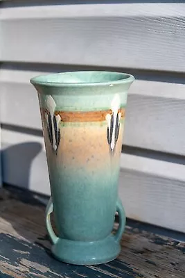 Roseville Pottery 10 3/4  Monticello #565-10 Handled Vase  Circa 1931 • $75