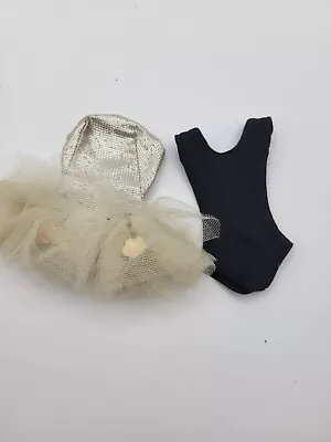 Vintage Barbie Ballerina White/silver TuTu With Black Bodysuit #989 • $22