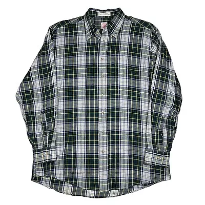 J. Press Men’s Long Sleeve Button Down Plaid Shirt Green Size Large • $29.99