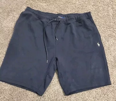 Polo Ralph Lauren Sweat Shorts Men's Size 2XL Fleece Drawstring Gym Stretch Blue • $24.95