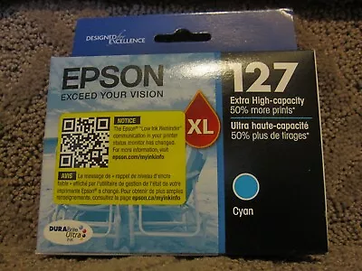 Epson T127220 Cyan Ink Cartridge Genuine # 127 127XL T127 05/2026 • $21