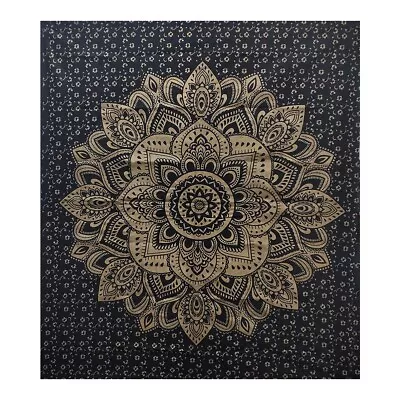 Black Color Printed Cotton Tapestry Handicraft Mandala Bohemian Wall Hanging • $12.99