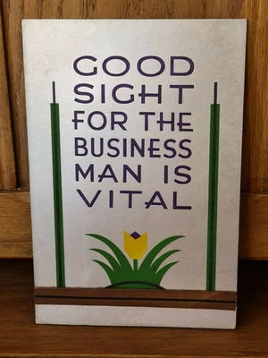 £15 • Buy Art Deco 1930's Opticians Sign Written Advertising Display Card (2)