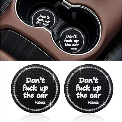 2x Car Bling Rhinestone Cup Holder Anti-Slip Insert Coaster Pad Accessories • $8.78