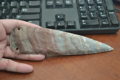 Agate Stone Spearhead Arrowhead Point Medieval 7  - 7 1/2  #t-2091u • $18