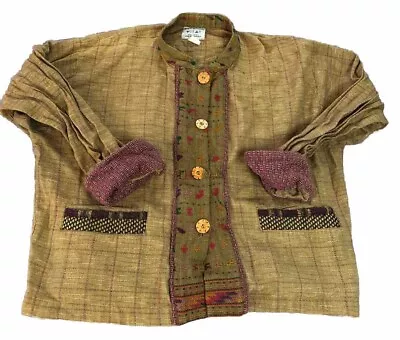Veranda Wear 100% Cotton Handwoven Made In Guatemala Boho Jacket Women’s Medium • $99.99