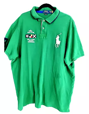 Polo Ralph Lauren Mens Yacht Club Big Pony Classic Fit Polo Shirt Green Size 2XL • $44.85