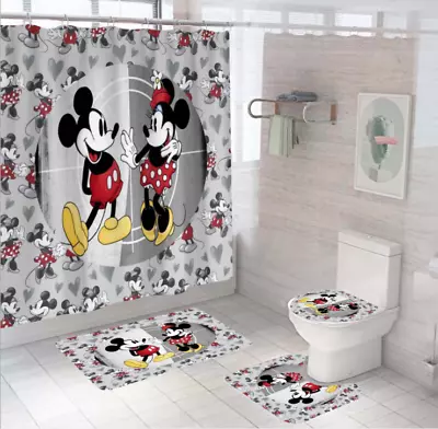 In Love Mickey Mouse Bathroom Set Ver6 Bathroom Curtain Set. • $24.99