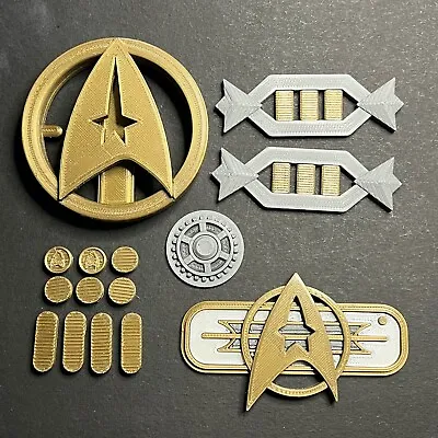 Star Trek TWoK Starfleet Uniform Accessories Pack (3D Printed) • £50.20