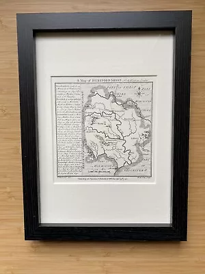 Thomas Badeslade - Map Of Herefordshire - Framed & Glazed - Ltd Edt Facsimile • £22