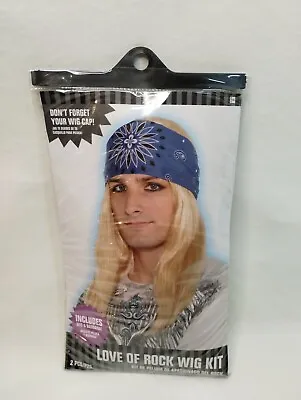 Love Of Rock Wig Kit W/ Bandana 80s Hair Band Axl Rose Adult Halloween Costume  • $8