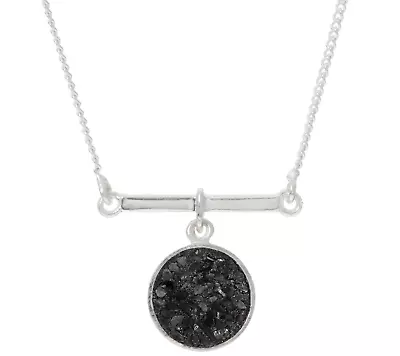 $71.99 • Buy Shana Gulati Round Horizontal Diamond Slice Necklace 18  + 2  Sterling Silver