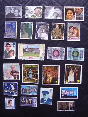 £5.99 • Buy 24 Royal Family & Churchill ~ Stamps ~ Used ~ All Different
