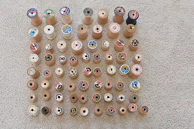 Large Lot  77 Vintage Wood Sewing Thread Spools Various Sizes 25.8 Ounces N07 • $15.50