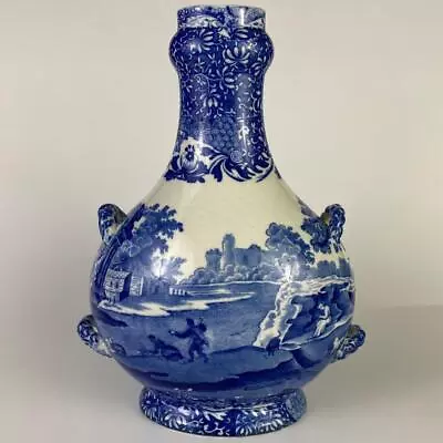 C1891+ Antique Rare Copeland Large Spode Blue Italian Porcelain Moon Flask Vase • $24
