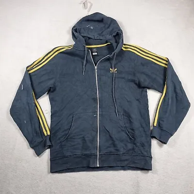 $19.99 • Buy Adidas Mens Fleece Jacket Size L Large Blue Zip Up Hoodie Long Sleeve