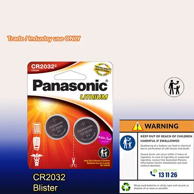 Pack Of 2  Panasonic CR2032 Aukie_Syd Blister 3V EBattery Batteries 🇦🇺 • $3.97