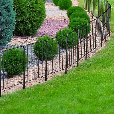 10 Pack Garden Fence Border 23.6 X 13 In Metal Rustproof Fence Panels Yard Decor • $19.74