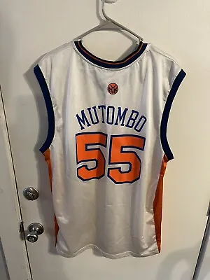 Vintage Reebok Dikembe Mutombo Knicks Jersey NY Mens Large OFFICIAL NBA JERSEY • $80