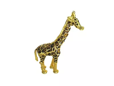 Bejeweled Giraffe Hinged Metal Enameled Rhinestone Trinket Box • $22.75