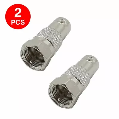 2 Pcs BNC Female To F Type Male Coax Coaxial Cable Connector Adapter Converter • $6.75