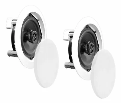 Pyle PDIC81RD In-Wall/In-Ceiling 8'' 2-Way Speakers - White Pack Of 2 • $21