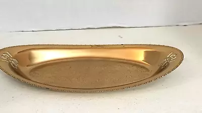 Vintage Farber Bros New York Krome Kraft Brass Filigree 12'' Oval Tray • $20