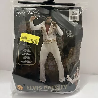 Mens Elvis Presley Jumpsuit Adult Costume Size Large Rubies Scarf Belt Jumpsuit • $42.49