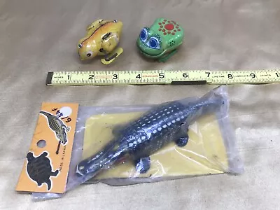 Vintage Tin Toys Alligator In Original Package Wind Up Chick Frog Modern Toys • $15