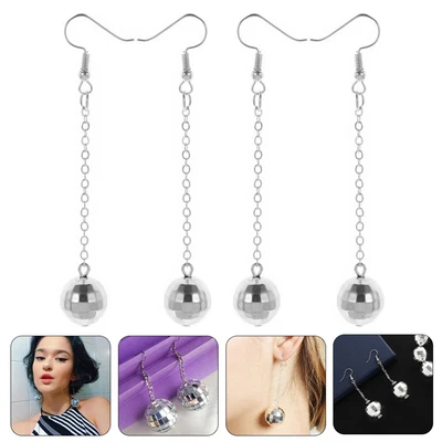 2 Pairs 70s Disco Outfits Women Mirror Ball Ornaments Clothing Women's • £7.73