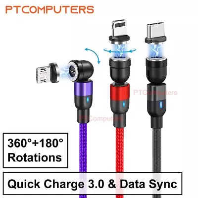 540 Magnetic Fast Charging Data Sync Cable For USB Type C Micro USB Smartphones • $7.99