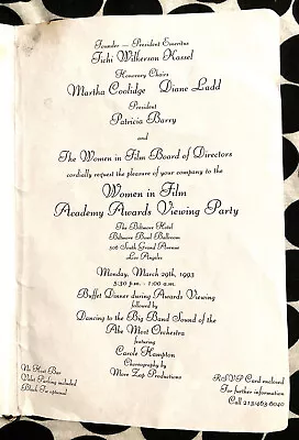 Women In Film Academy Awards - Biltmore Hotel - March 29 1993 Year Of The Woman • $350